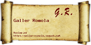Galler Romola névjegykártya